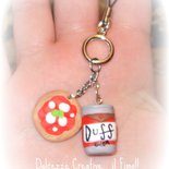 ★★SALDI Phone Strap ciondolo er cellulare  Duff - homer simpson con pizza :) very kawaii