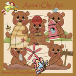 Orsetti in Giardino - Clip Art per Scrapbooking, Decoupage e non solo - Immagini