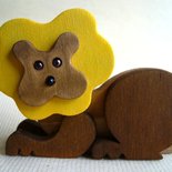 Leone in legno colorato - Simba