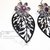 orecchini vintage foglie filigrana e fiori lucite
