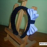 Cechietto in velluto con fiocco color glicine