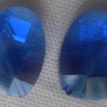 2 PERLE HEART CUORE SWAROVSKI 13x15mm SAPPHIRE