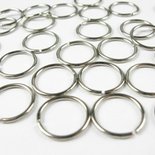 50 ANELLINI IN METALLO PLACCATO ARGENTO 5mm