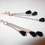 orecchini in argento e gocce onice