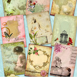 SILENCE  - 9 sfondi per atc, aceo, scrapbooking, postcards... - Download Pdf o Jpeg file - Stampalo quanto vuoi!