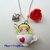 Collana con alice in fimo + tazzina con rosa