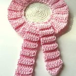 Coccarda - fiocco nascita ROSA a crochet uncinetto - idea regalo - SPESE SPEDIZIONE GRATIS