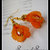 FLOWERS COLLECTION-"GOLDEN SHADOW"  LUCITE FLOWER EARRINGS-ORECCHINI VINTAGE FLOREALI IN LUCITE