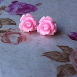 ORECCHINI PER LOBO CON ROSE IN RESINA