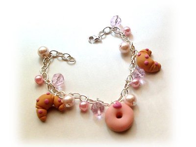 Bracciale goloso croissant ciambella-fimo Bracciale goloso croissant ciambella-fimo