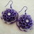 orecchini fiore viola in fimo