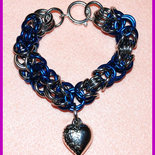 Bracciale Chainmaille "Blue heart"