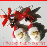 Orecchini Babbo Natale Fufuclassic Idea Regalo Fimo Cernit Gioiel