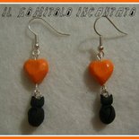 Orecchini Halloween Gattini neri fimo
