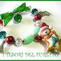 BRACCIALE * NATALE 2011 *  SERIE FUFUORSETTI FIMO PERLE * biscotto stella* bijoux natalizi idea regalo orsetto charm bracelet bear xmas christmas 