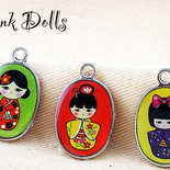 3 CIONDOLI GEISHA 25x16 MM CHARMS PENDENTI MAIKO KAWAII KIMONO JAPAN GIRL 