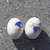 2 perle in CERAMICA con fiore blu 18 - mm.