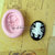 Stampo Cammeo cameo teschio e pistole 25x18mm