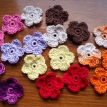 20 Fiori Uncinetto per applicazioni o per creare orecchini braccialetti, collane 