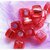	 25 pz PERLA PERLE SINTETICHE QUADRATA lucida 7mm ROSSO