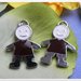 1 pz CHARM SMALTATO BAMBINO MARRONE 25mm