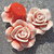 3 ROSE a perla striate ROSA ANTICO in fimo