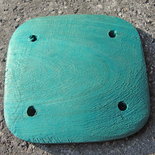 1 modulo quadrato in legno di cocco colorato celeste - 4 fori
