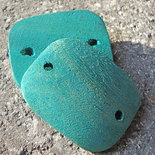 1 modulo in legno di cocco colorato celeste - 2 fori
