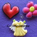 lotto 3 pz charms in gomma