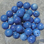 5 perle blu in pietra sintetica effetto granito