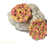 Orecchini uncinetto multicolor  ruota d'Oriente