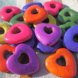 1 perla cuore in pietra sintetica vari colori