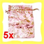5 Sacchetti organza 9x12cm rosa