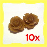 10x Roselline in resina 6,5mm nocciola