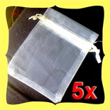 5 Sacchetti organza bianco 9x12cm