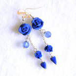 Orecchini con Rose in blu