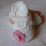 Baby ballerine di lana bianco panna,mis-3-6 mesi