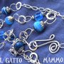 Collana "Swimming Pool" - rame argentato e agata blu