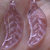 10 Perline Foglia Vetro ROSA TRASPARENTE