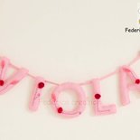 banner nome in feltro, bambina/bambino, su ordinazione