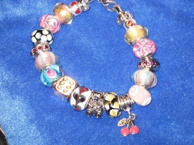 Braccialetto con perle in vetro alla fiamma Pandora - Morellato style Braccialetto con perle in vetro alla fiamma Pandora - Morellato style