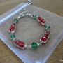 Bracciale "Glass Flower" vetro fiore rosa rosso verde