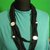 Collana nera in fettuccia con decorazioni madreperla