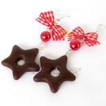 Orecchini Stella biscotto speziato- fimo