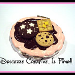 Specchietto da borsa, pan di stelle, cookie, waffle, crema alla fragola e cioccolato