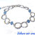 bracciale simbolo infinito  metallo cristalli azzurri wire 
