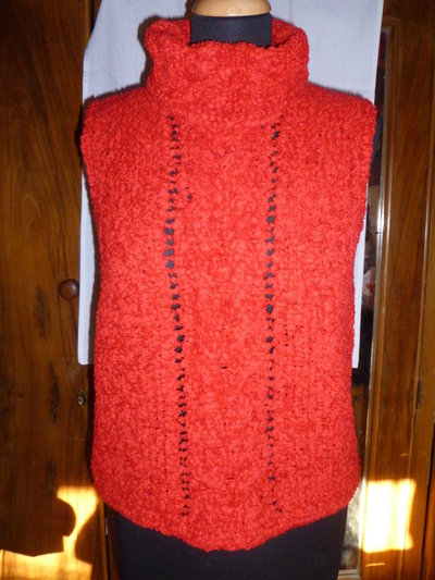 gilet rosso fettuccia fatto ai ferri gilet rosso fettuccia fatto ai ferri