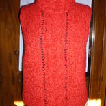 gilet rosso fettuccia fatto ai ferri