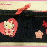 Astuccio in jeans con gattina