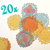 20 Doilies mix 3,2x3,2cm